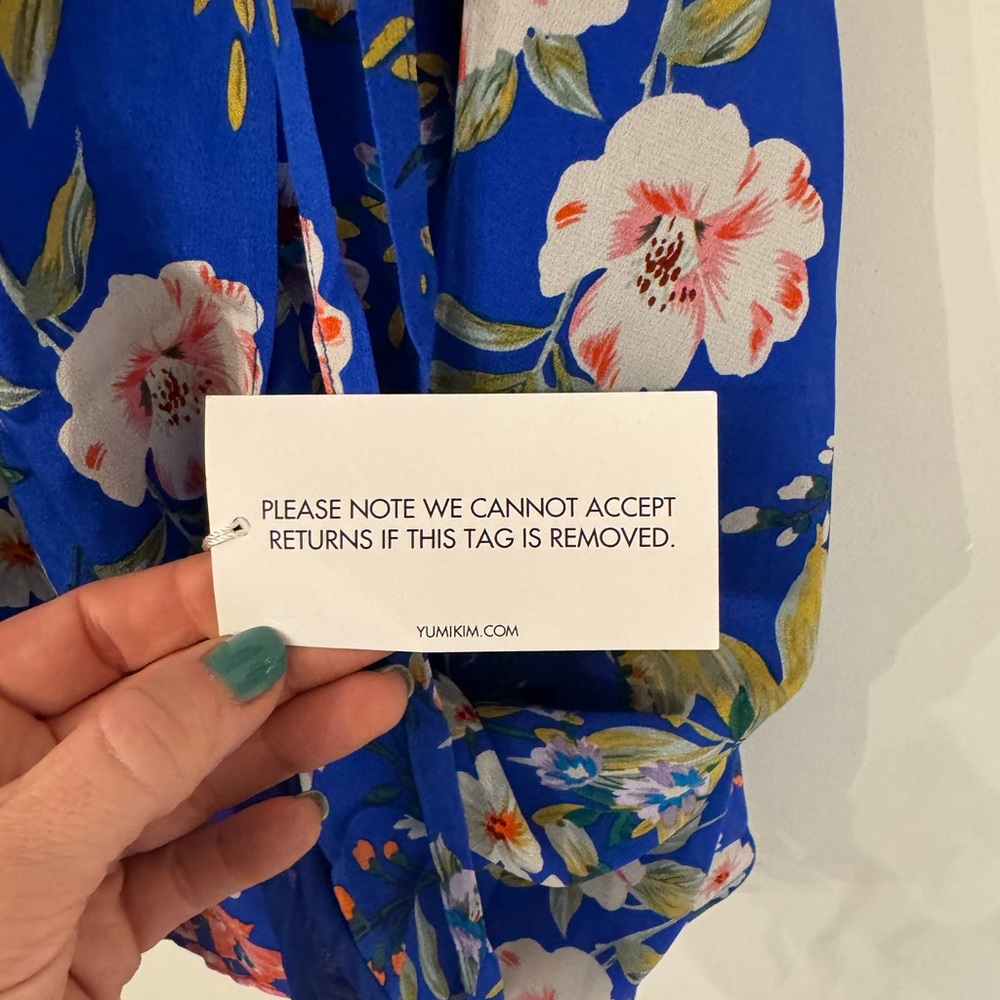 NWT Yumi Kim XS Amalfi Coast SoHo Mixer Silk Vibrant Blue Floral Mini Dress - Picture 10 of 16